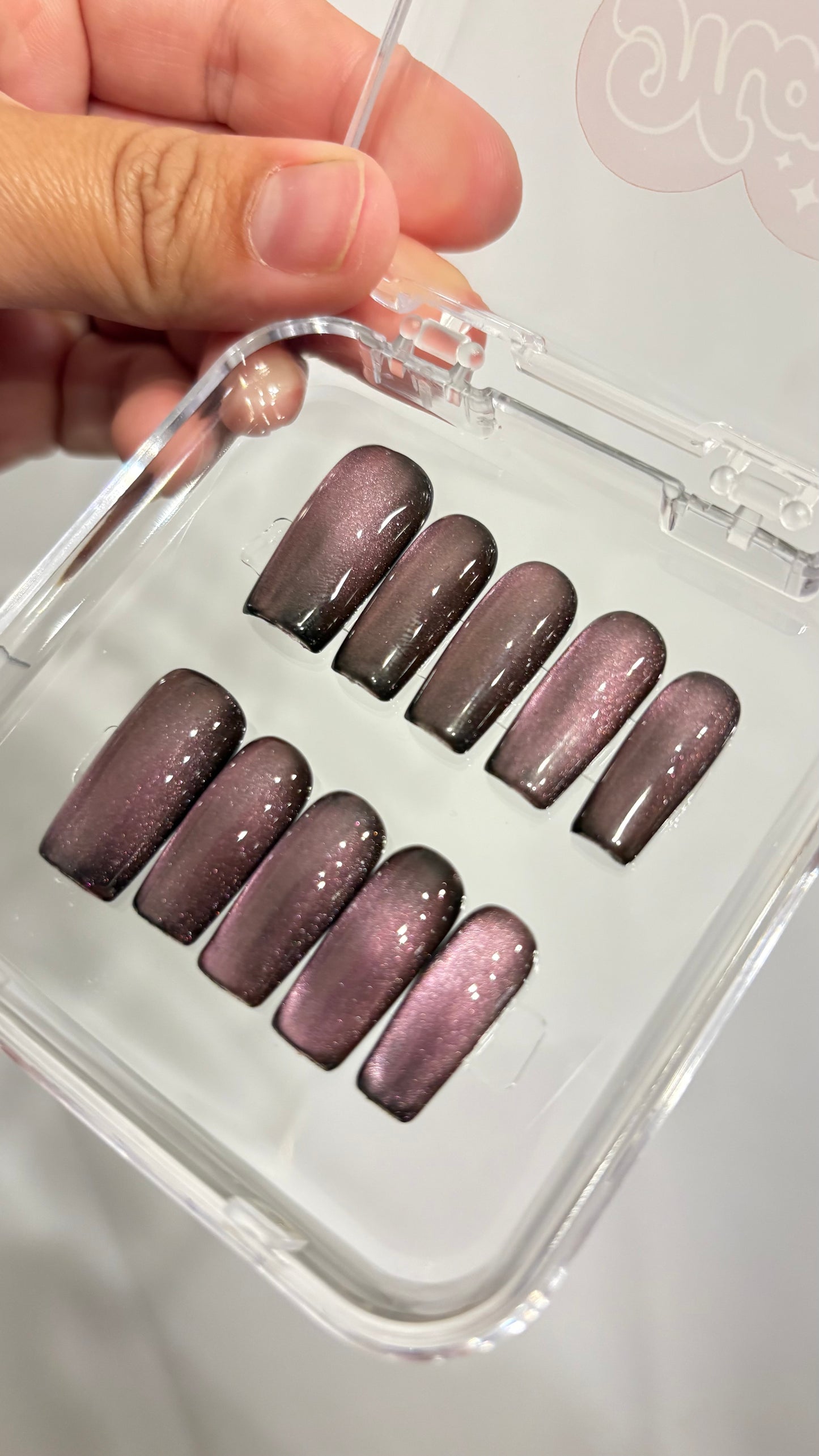 Black cat square nails