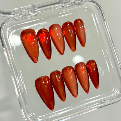 Red cat nails