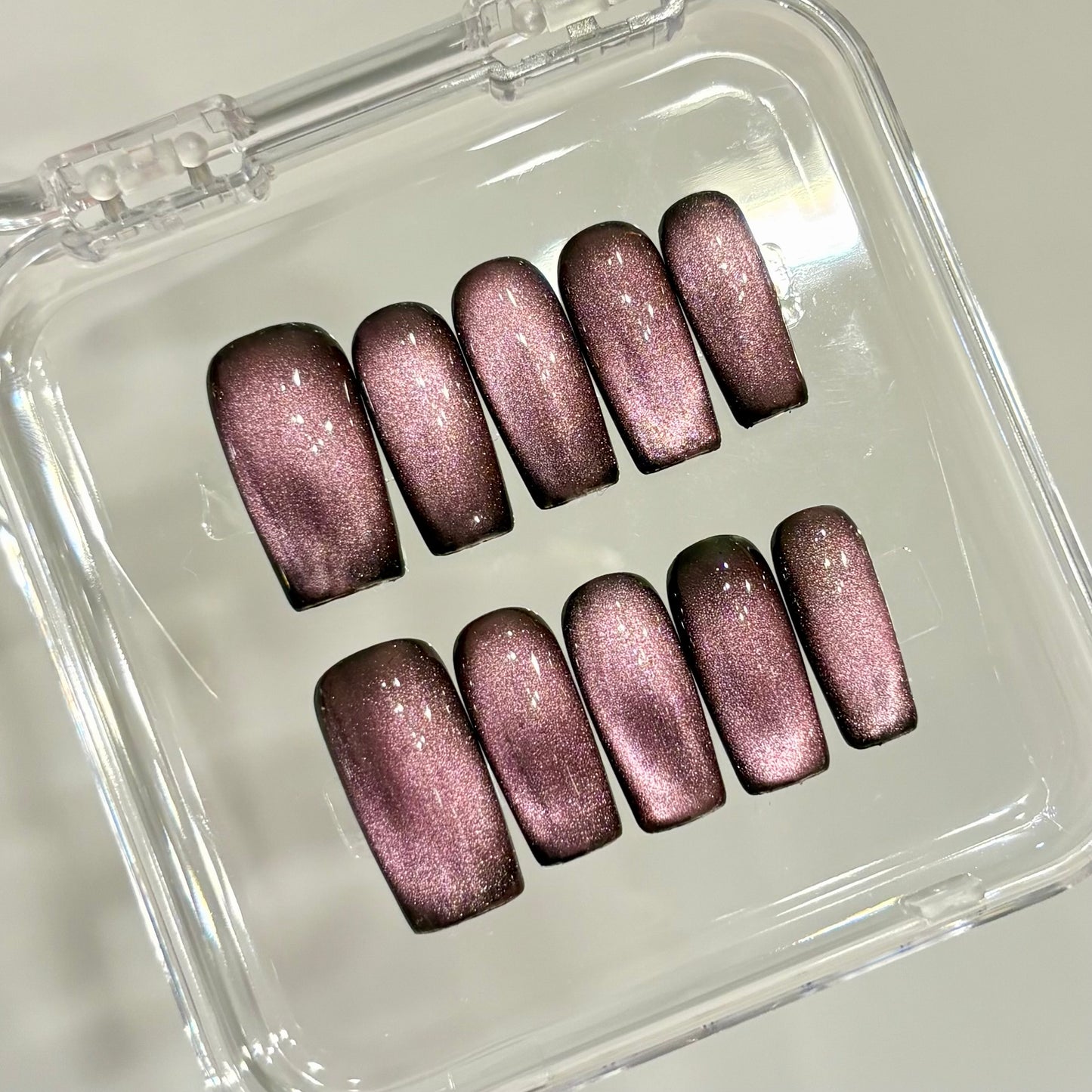 Black cat square nails