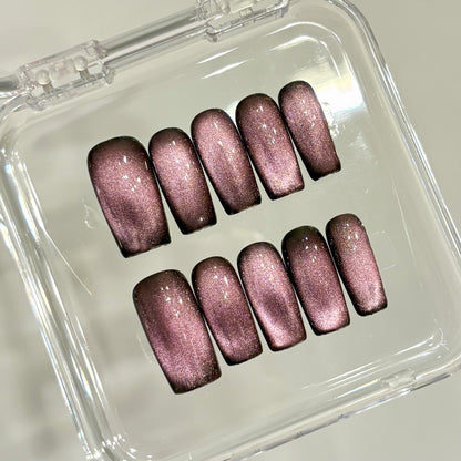 Black cat square nails