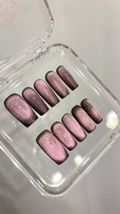 Black cat square nails